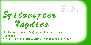 szilveszter magdics business card